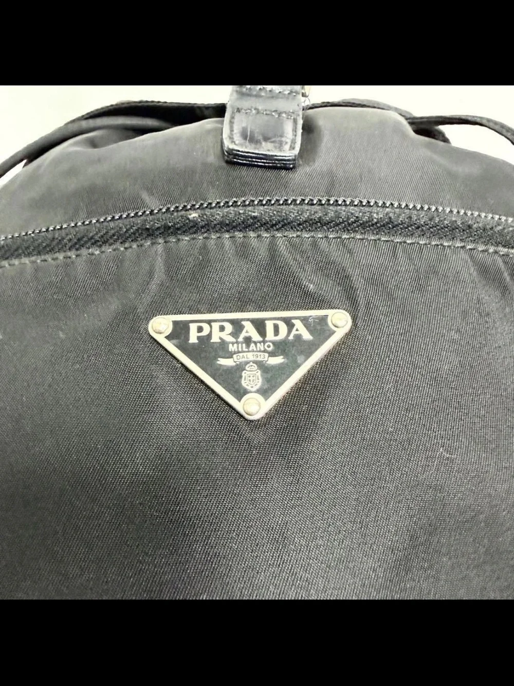Prada Black Nylon Drawstring Backpack